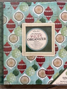 The Paper Studio Christmas Recipe Organizer, Brand New Sealed Holiday Binder